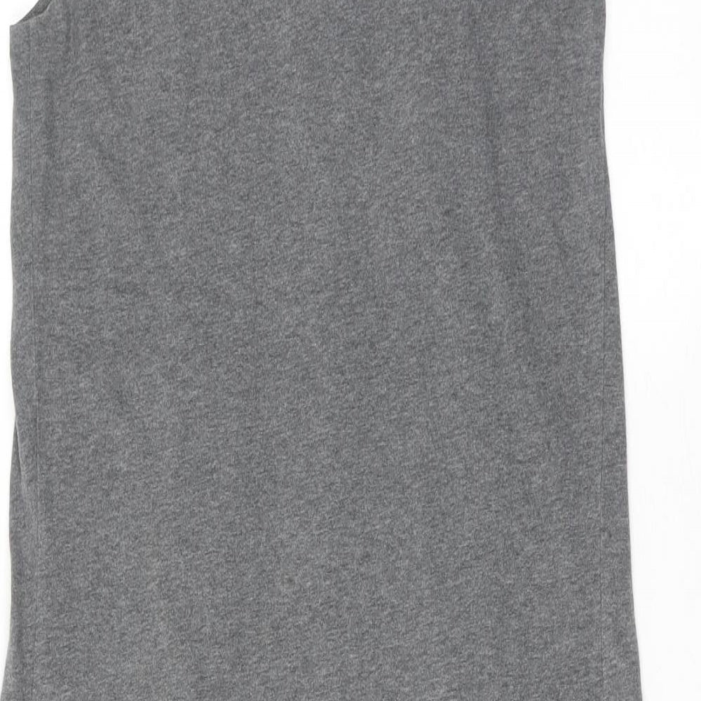 NEXT Womens Grey Cotton A-Line Size 10 Boat Neck Pullover - Neckline Detail