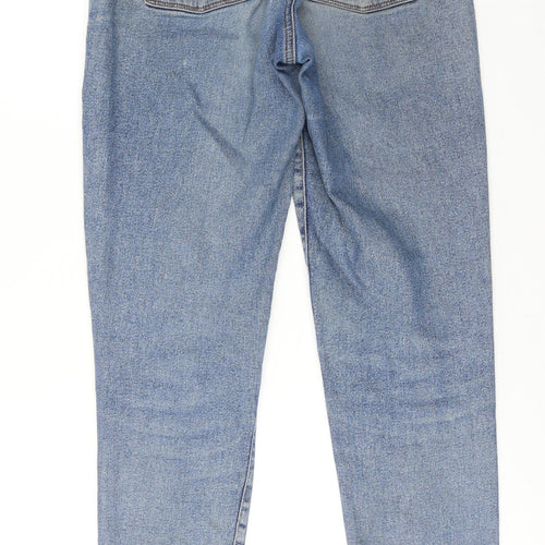 White Stuff Womens Blue Cotton Tapered Jeans Size 10 Regular Zip