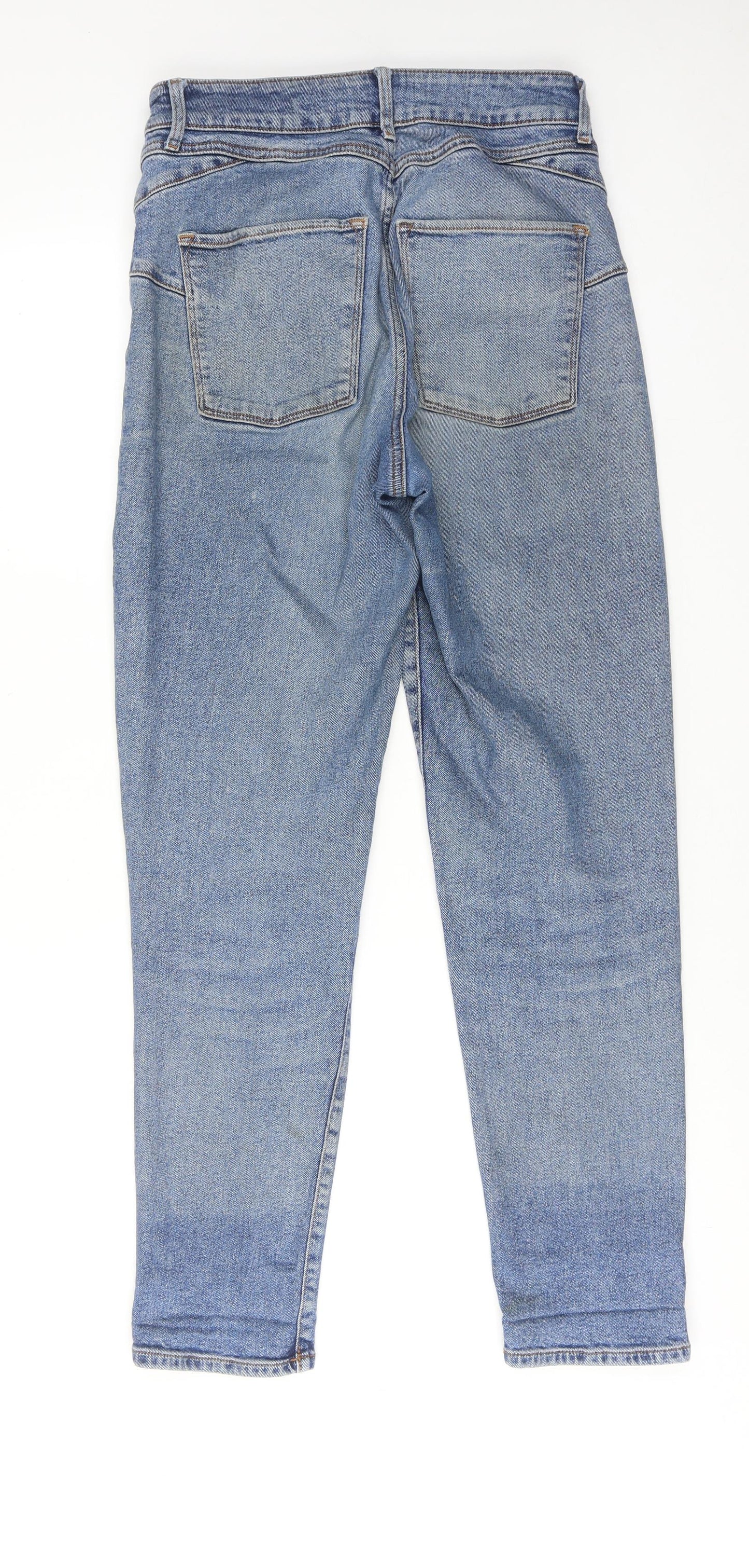 White Stuff Womens Blue Cotton Tapered Jeans Size 10 Regular Zip