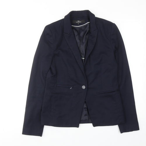 NEXT Womens Blue Polyester Jacket Suit Jacket Size 10