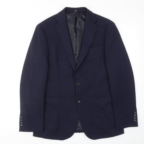 Marks and Spencer Mens Blue Polyamide Jacket Suit Jacket Size 38 Regular