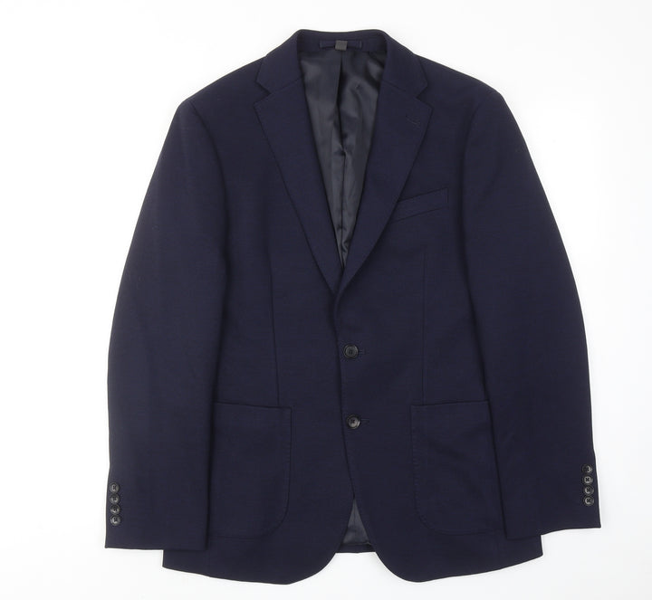 Marks and Spencer Mens Blue Polyamide Jacket Suit Jacket Size 38 Regular