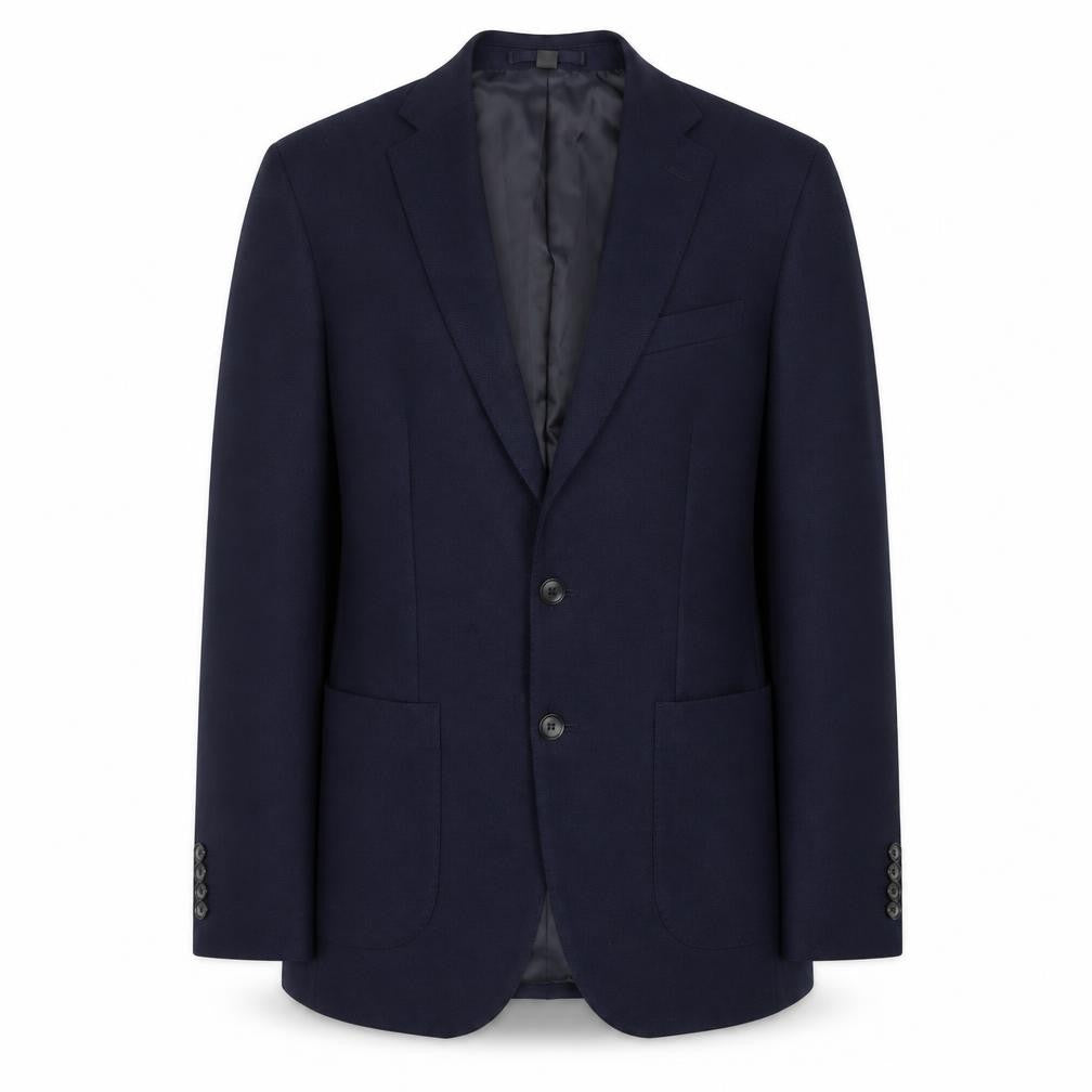 Front view of Marks & Spencer men’s blue polyamide jacket suit jacket, size 38, regular