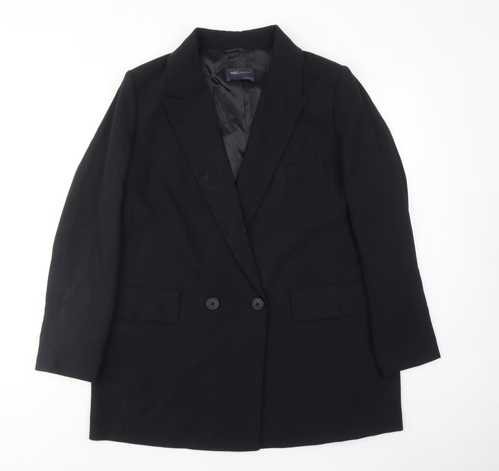 Marks and Spencer Womens Black Polyester Jacket Suit Jacket Size 16