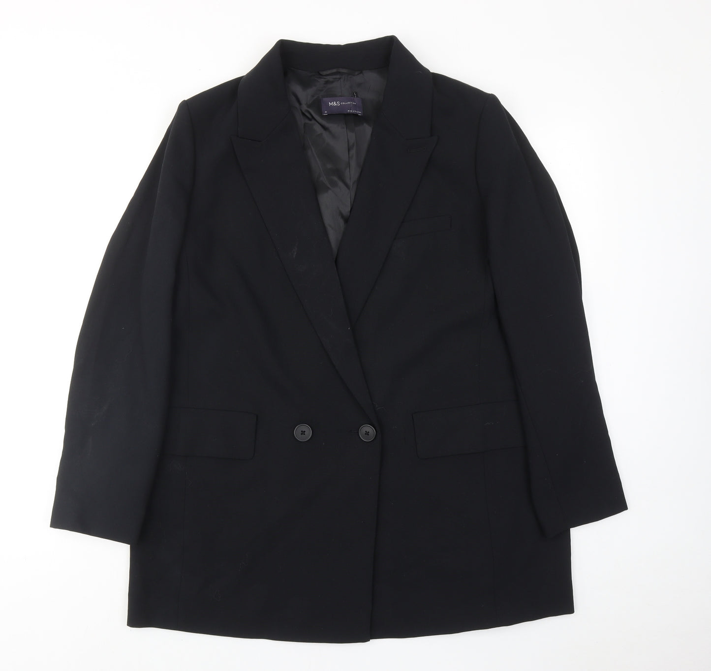 Marks and Spencer Womens Black Polyester Jacket Suit Jacket Size 16