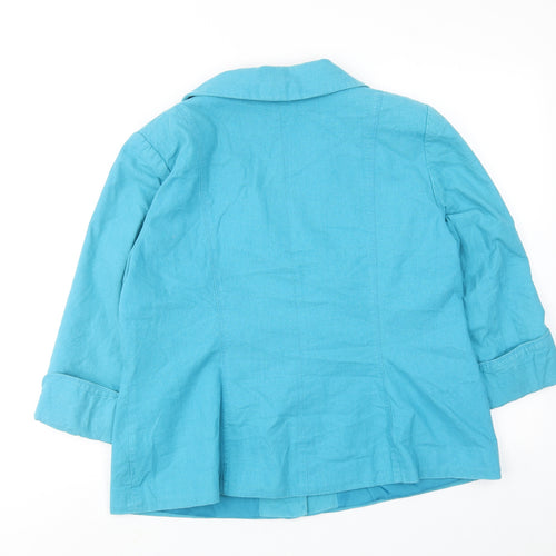 Joanna Hope Womens Blue Jacket Blazer Size 8 Button