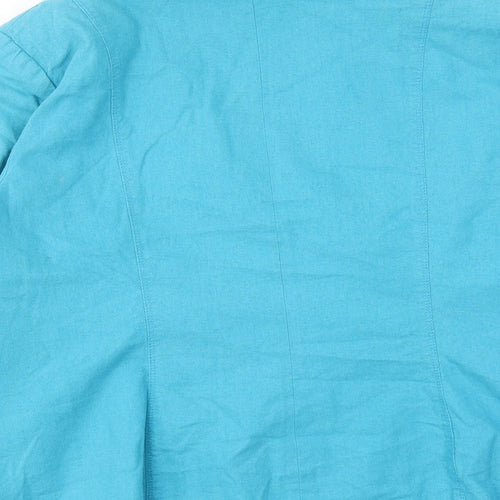 Joanna Hope Womens Blue Jacket Blazer Size 8 Button