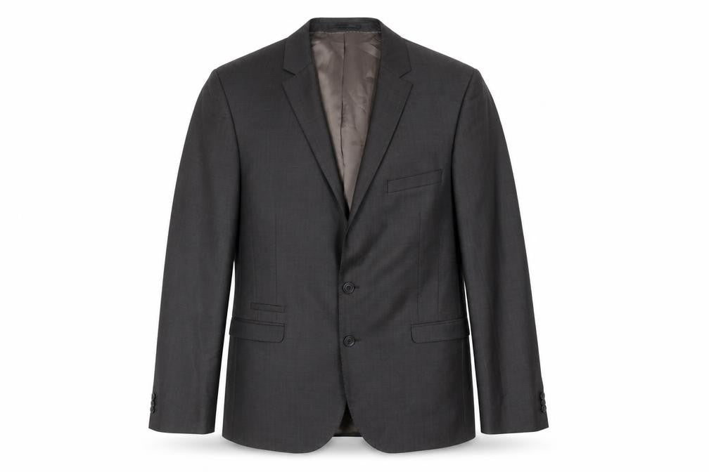 Front view of Urban men’s grey wool jacket suit jacket, size 42, regular