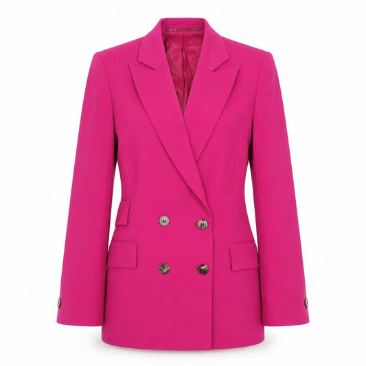 Front view of Topshop women’s pink polyester jacket suit jacket, size UK 4