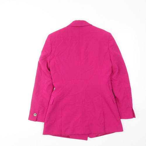 Topshop Womens Pink Polyester Jacket Suit Jacket Size 4