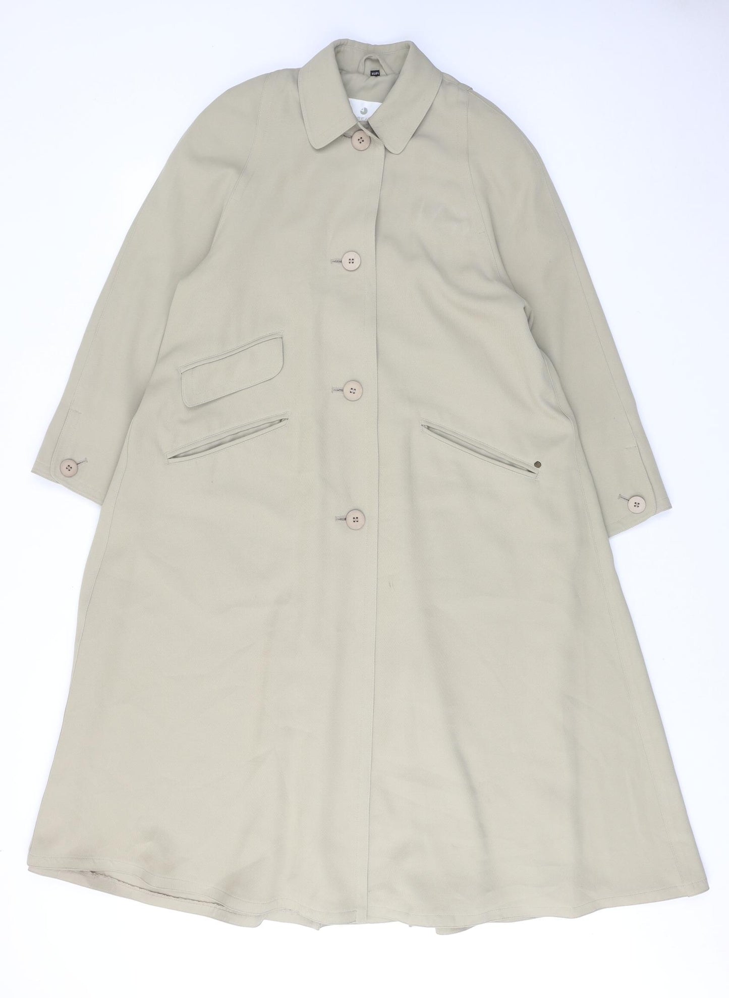 Four seasons Womens Beige Overcoat Coat Size XS Button