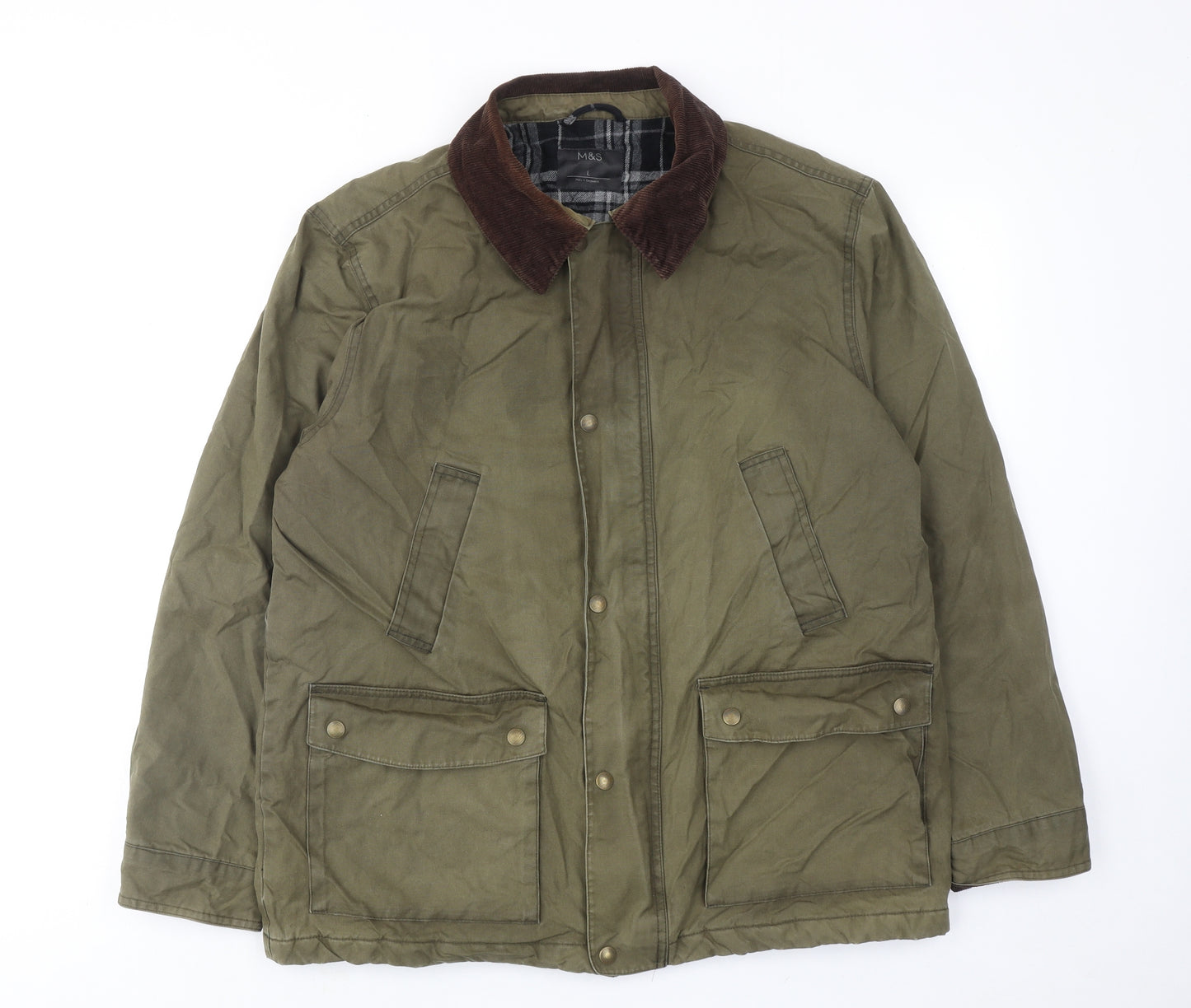Marks and Spencer Mens Green Jacket Size L Zip
