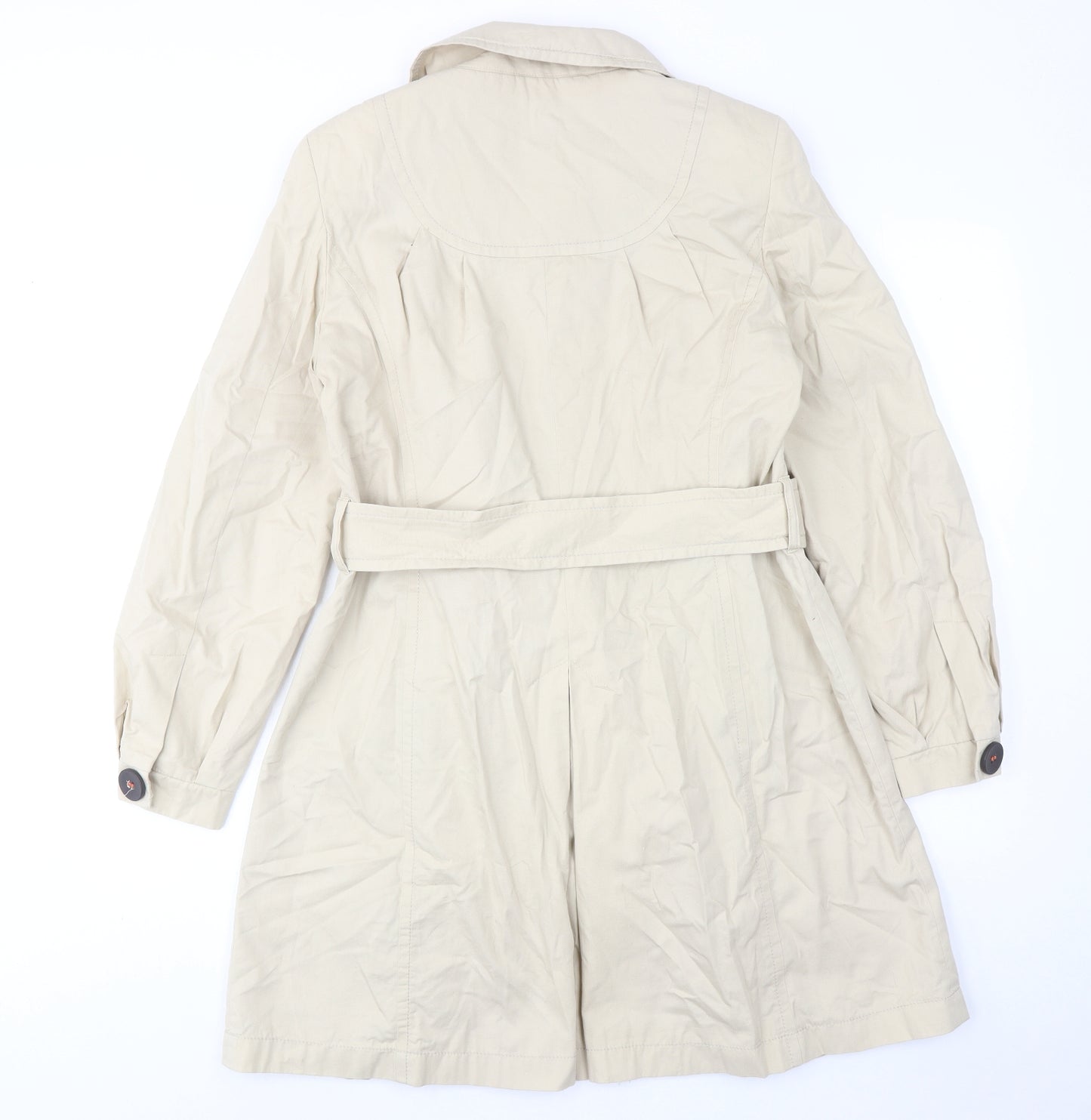 Marks and Spencer Womens Beige Trench Coat Coat Size 14 Button