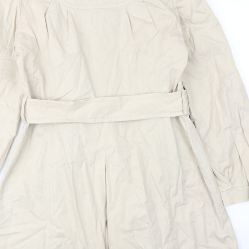 Marks and Spencer Womens Beige Trench Coat Coat Size 14 Button