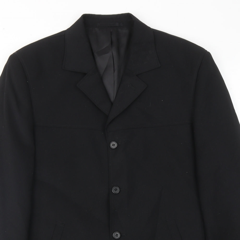 New Look Mens Black Polyester Jacket Blazer Size 38 Regular