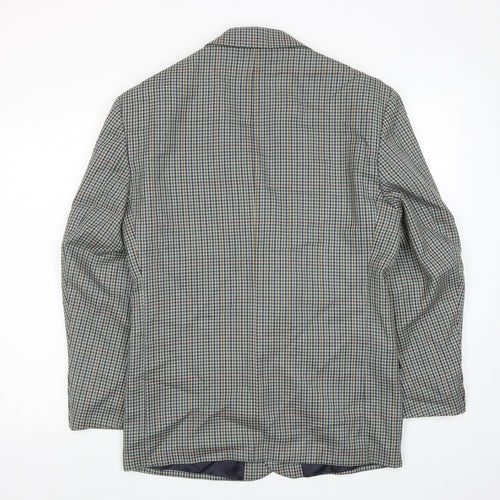 Debenhams Mens Green Geometric Wool Jacket Blazer Size 40 Regular