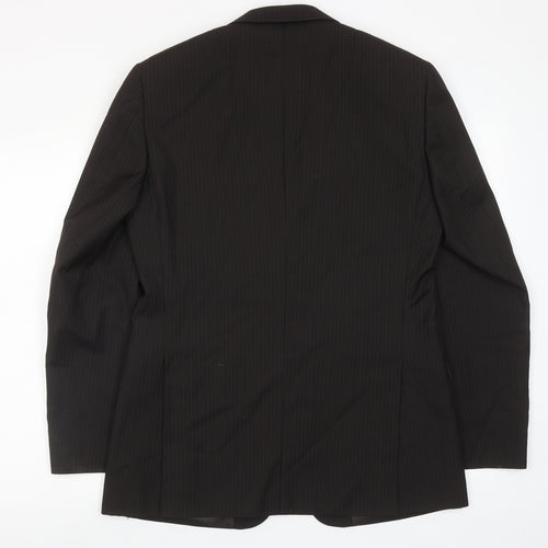 Topman Mens Brown Striped Polyester Jacket Suit Jacket Size 38 Regular
