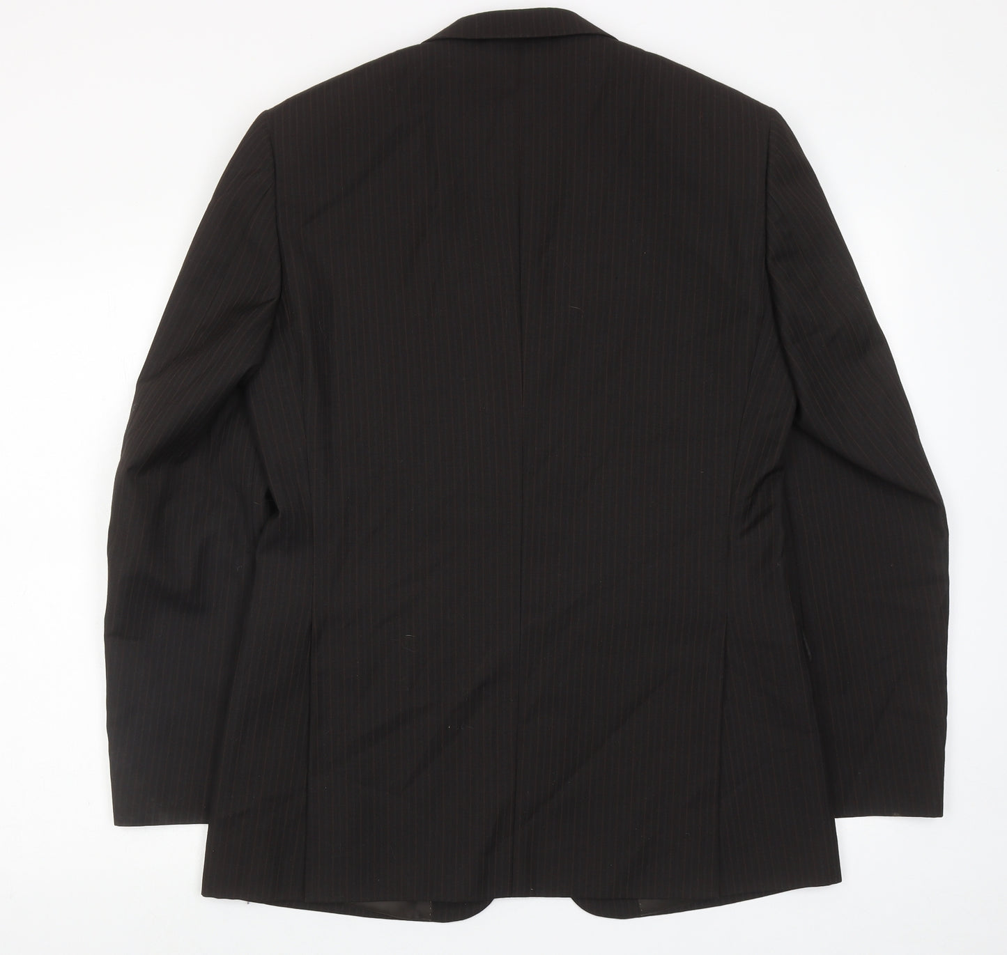 Topman Mens Brown Striped Polyester Jacket Suit Jacket Size 38 Regular