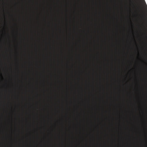 Topman Mens Brown Striped Polyester Jacket Suit Jacket Size 38 Regular