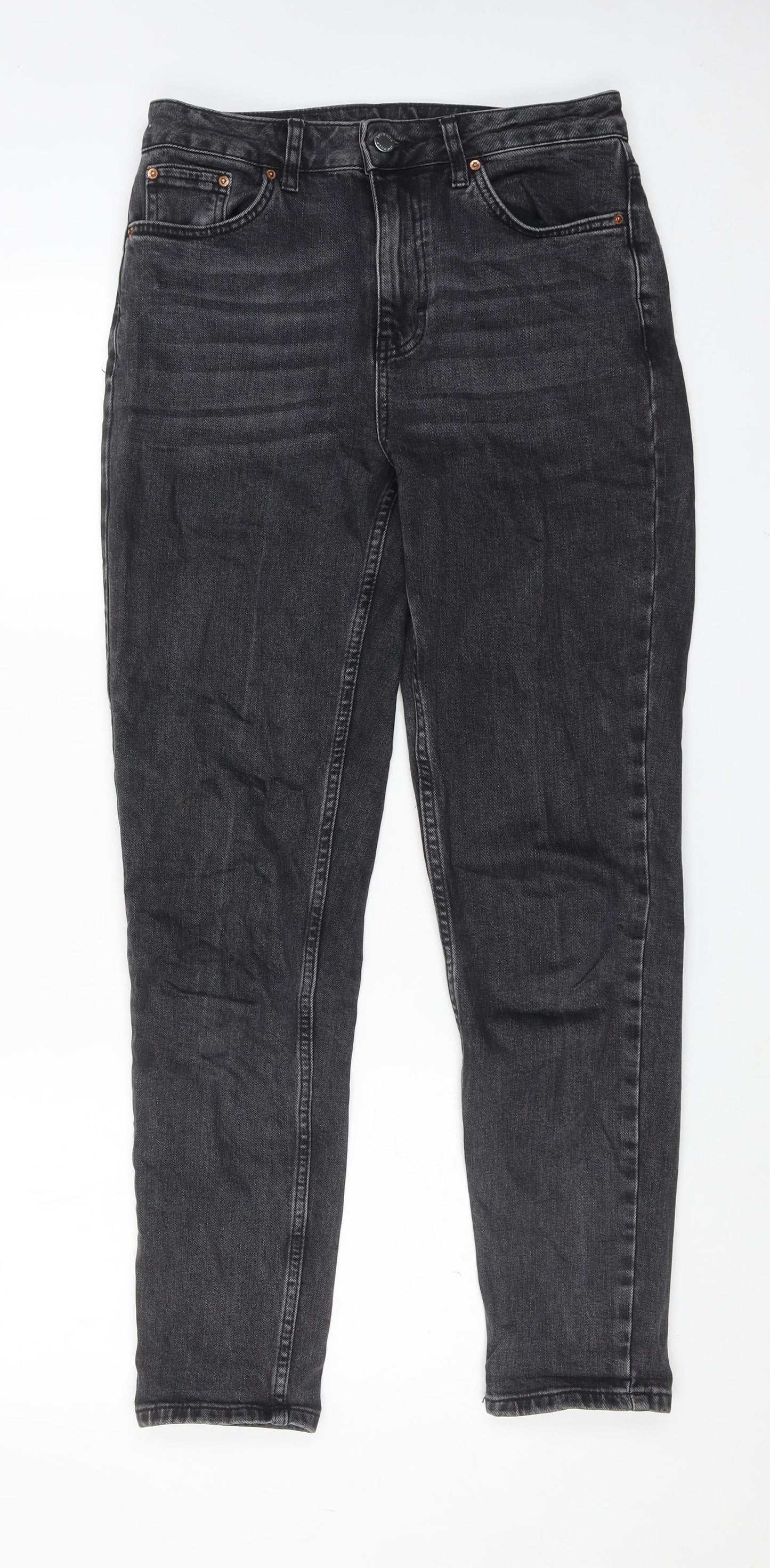 Topshop Womens Grey Cotton Skinny Jeans Size 28 L32 in Regular Zip