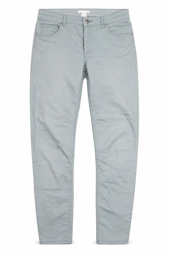 H&M Womens Blue Cotton Skinny Jeans Size 10 Regular Zip