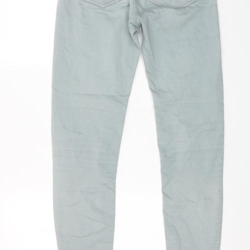 H&M Womens Blue Cotton Skinny Jeans Size 10 Regular Zip