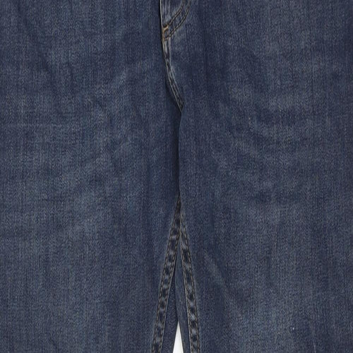 Topman Mens Blue Cotton Skinny Jeans Size 32 in L30 in Regular Button