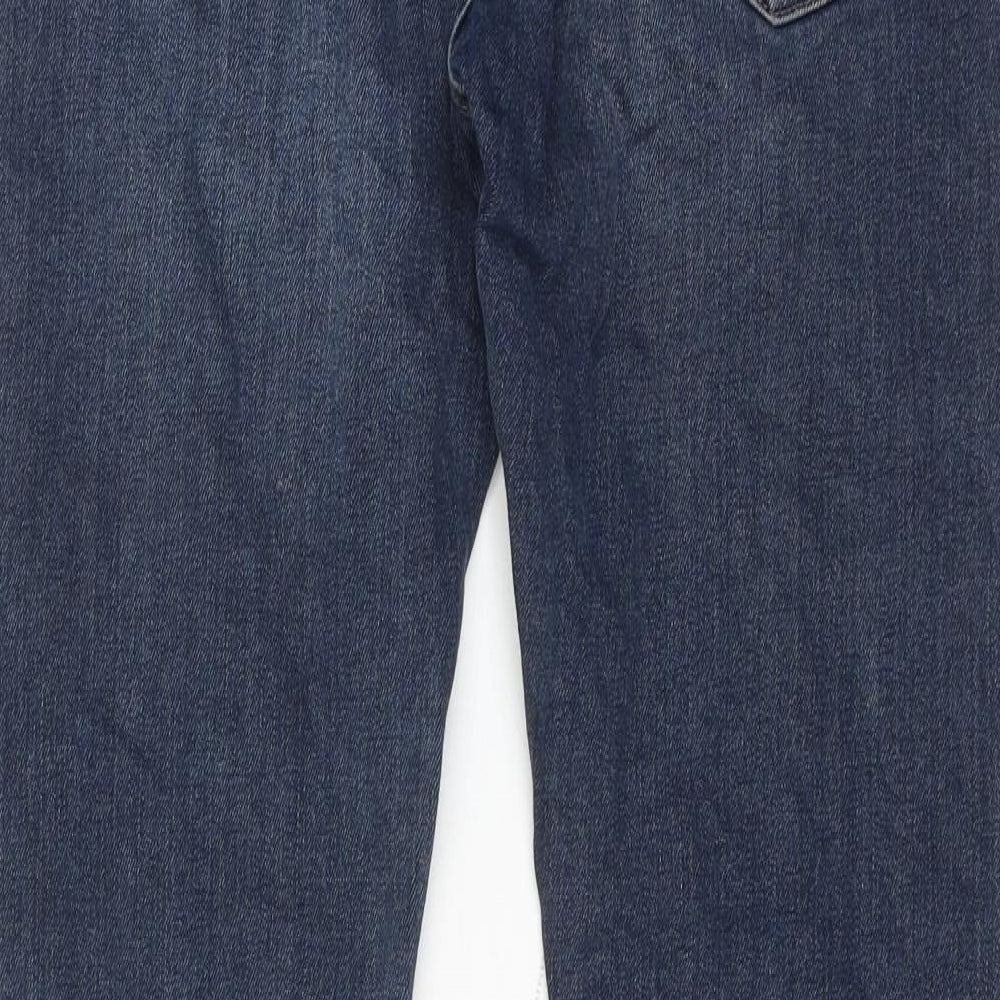 Topman Mens Blue Cotton Skinny Jeans Size 32 in L30 in Regular Button