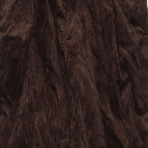 Marks and Spencer Mens Brown Cotton Trousers Size 30 in L29 in Regular Zip