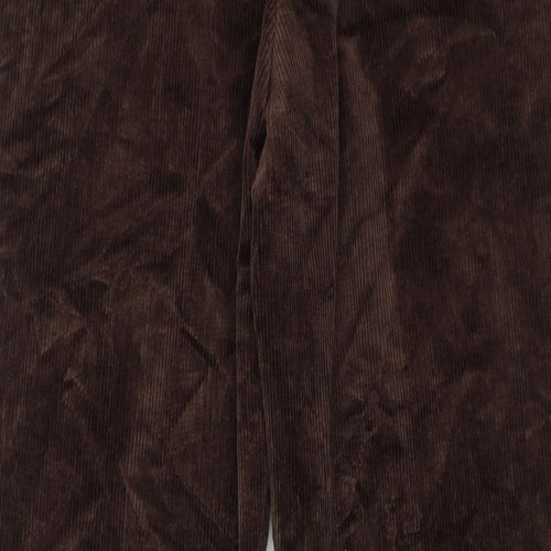 Marks and Spencer Mens Brown Cotton Trousers Size 30 in L29 in Regular Zip