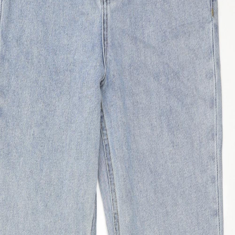 Motel Womens Blue Cotton Flared Jeans Size S Regular Zip - Split detail on ankle