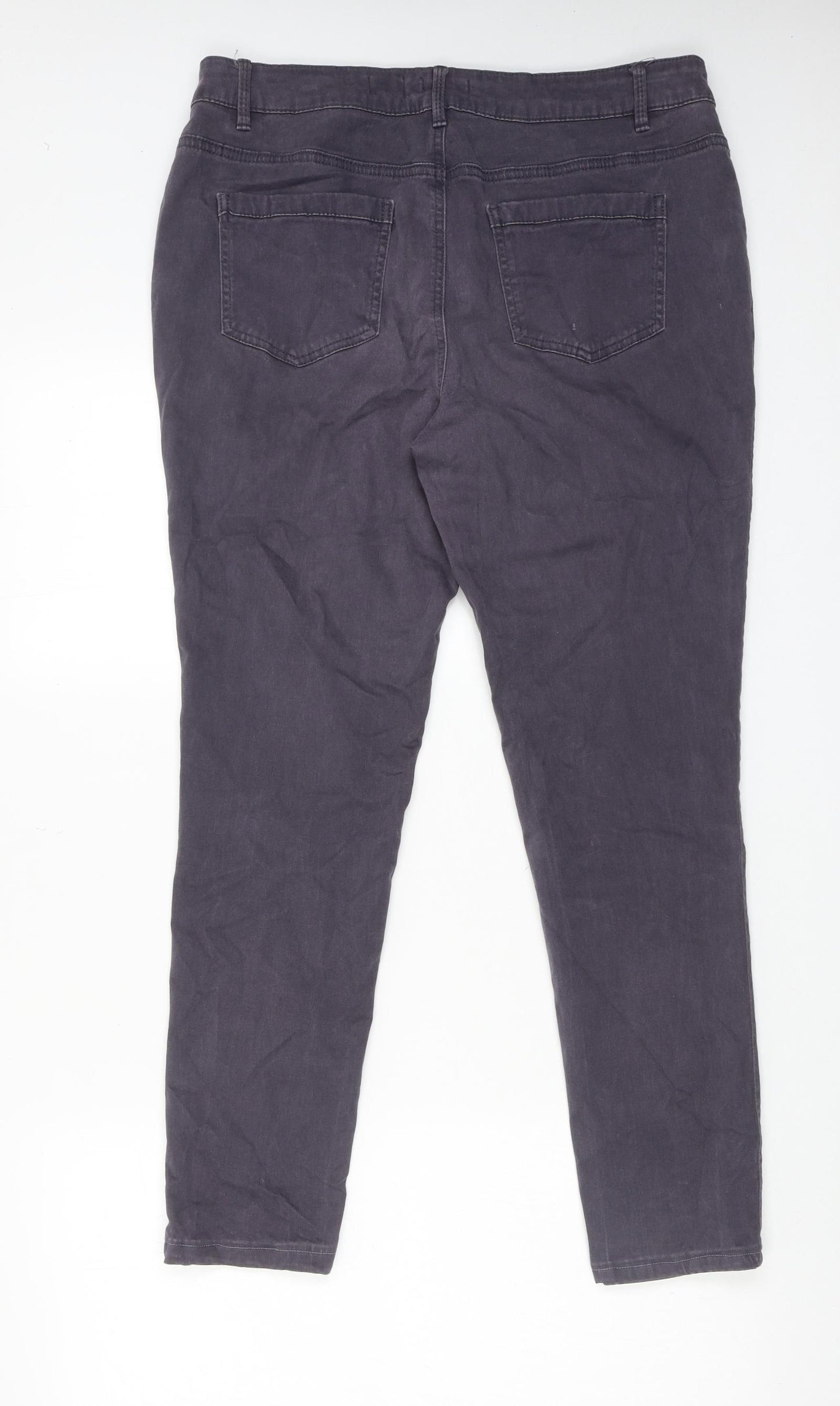 TU Womens Blue Cotton Skinny Jeans Size 16 Regular Zip