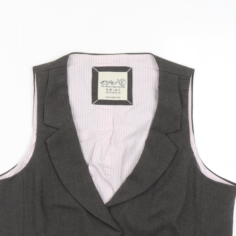 Esprit Womens Brown Polyester Jacket Suit Waistcoat Size 16