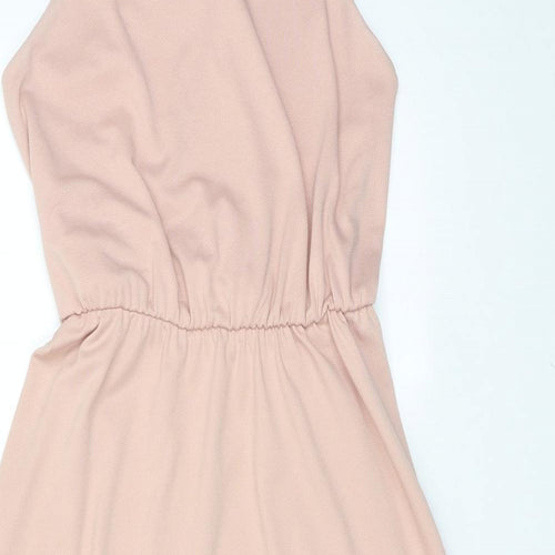 ASOS Womens Pink Polyester A-Line Size 10 Square Neck Tie