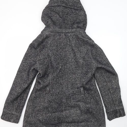 New Look Womens Grey Pea Coat Coat Size 14 Button