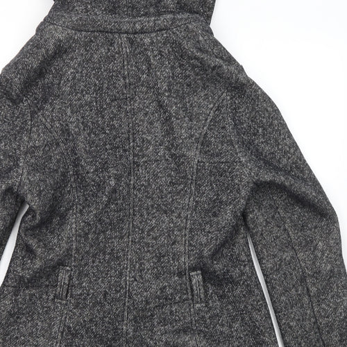 New Look Womens Grey Pea Coat Coat Size 14 Button