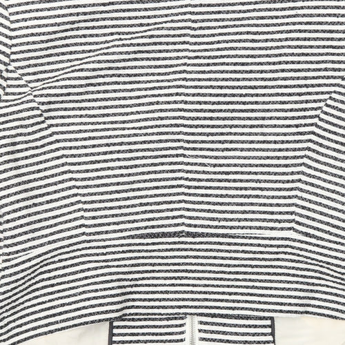 H&M Womens Black Striped Jacket Blazer Size 12 Zip