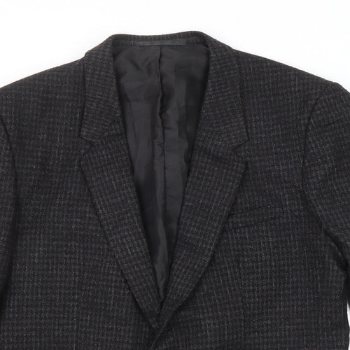 Nico Mens Black Geometric Wool Jacket Blazer Size 40 Regular
