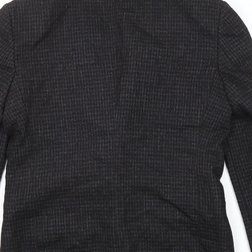 Nico Mens Black Geometric Wool Jacket Blazer Size 40 Regular