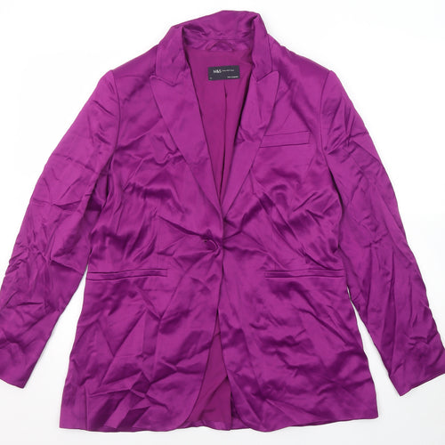 Marks and Spencer Womens Purple Viscose Jacket Suit Jacket Size 12