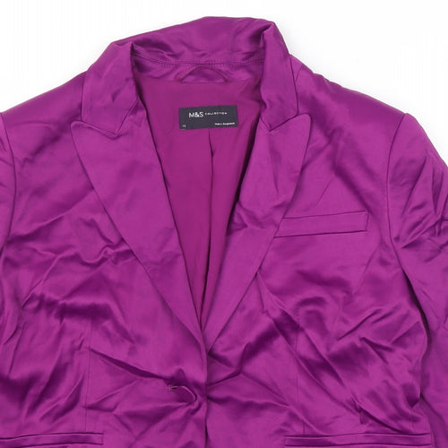 Marks and Spencer Womens Purple Viscose Jacket Suit Jacket Size 12