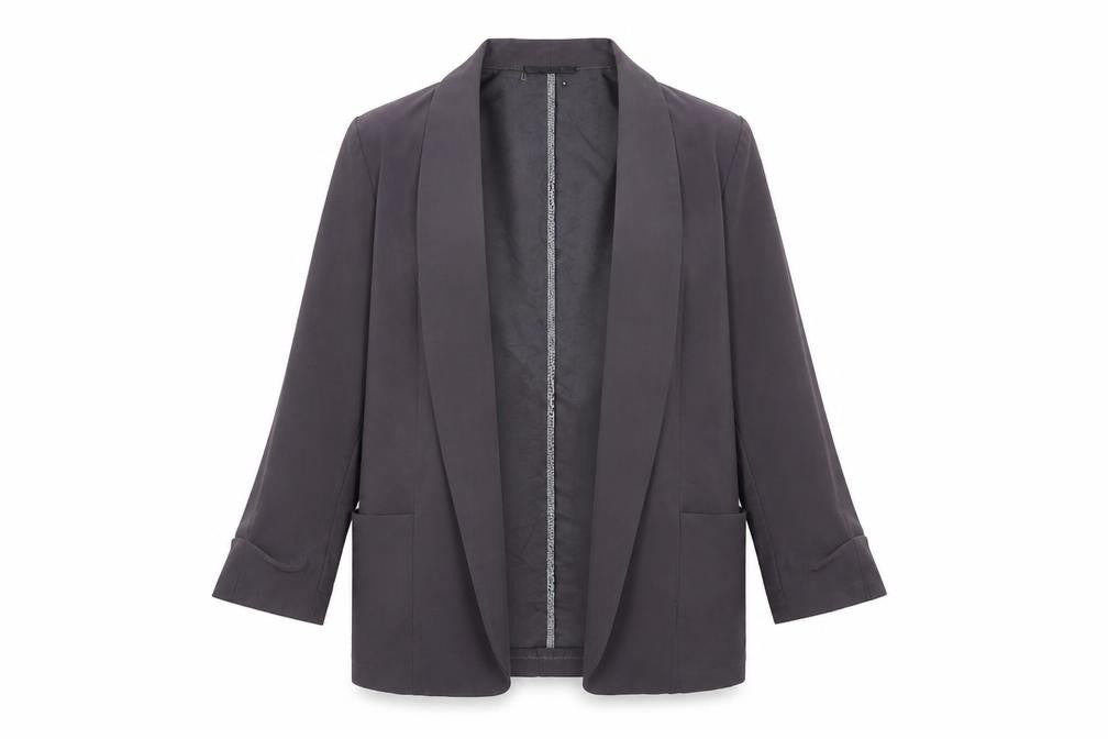 Front view of River Island women’s grey jacket blazer, size UK 8