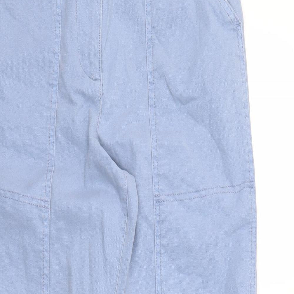 Marks and Spencer Womens Blue Cotton Straight Jeans Size 12 Regular Zip