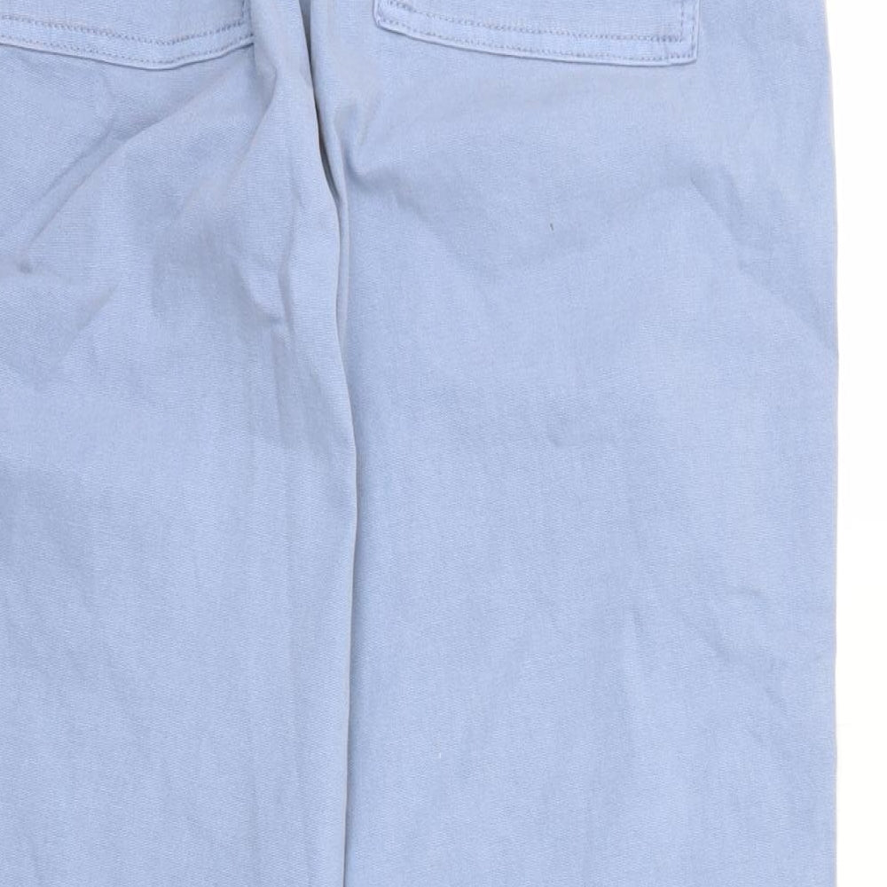 Marks and Spencer Womens Blue Cotton Straight Jeans Size 12 Regular Zip