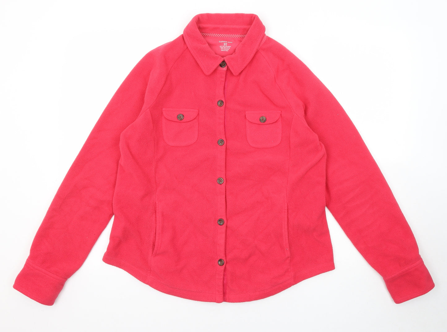Lands' End Womens Pink Jacket Size M Button