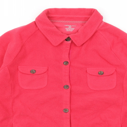 Lands' End Womens Pink Jacket Size M Button