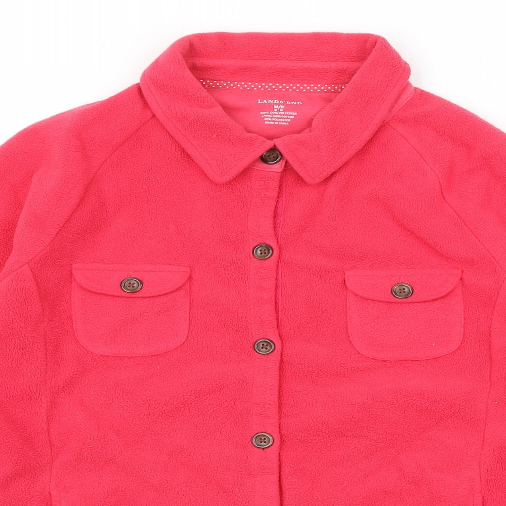 Lands' End Womens Pink Jacket Size M Button