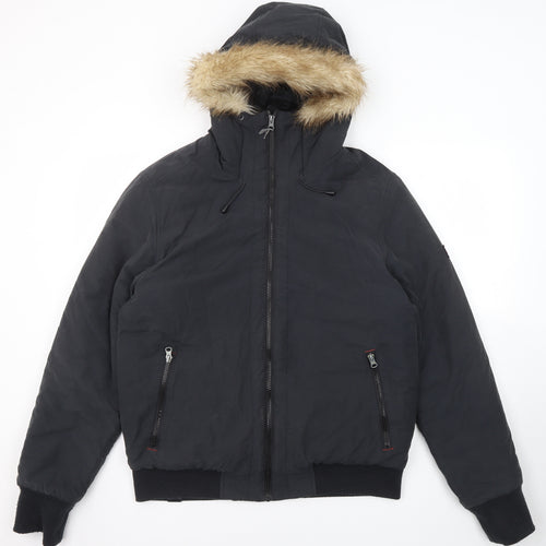 Gotcha Mens Blue Bomber Jacket Jacket Size M Zip