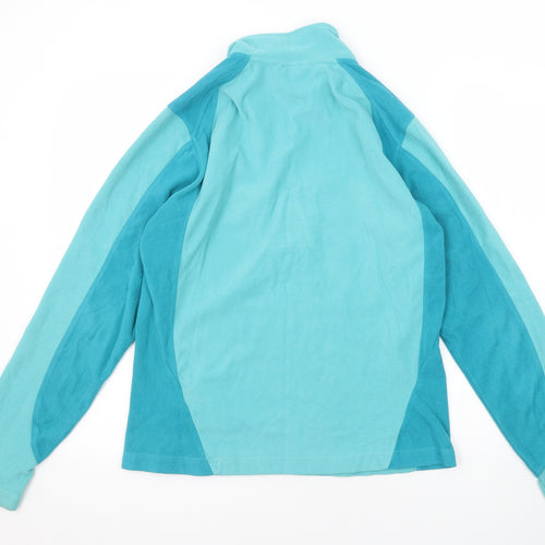 The North Face Womens Blue Colourblock Polyester Pullover Sweatshirt Size L Zip
