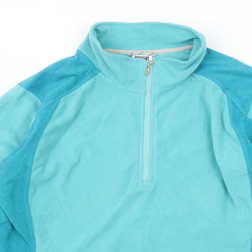 The North Face Womens Blue Colourblock Polyester Pullover Sweatshirt Size L Zip